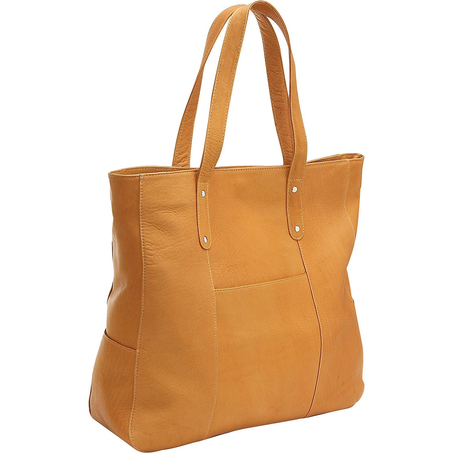 title:Le Donne Leather Large Slip Pocket Tote;color:TAN