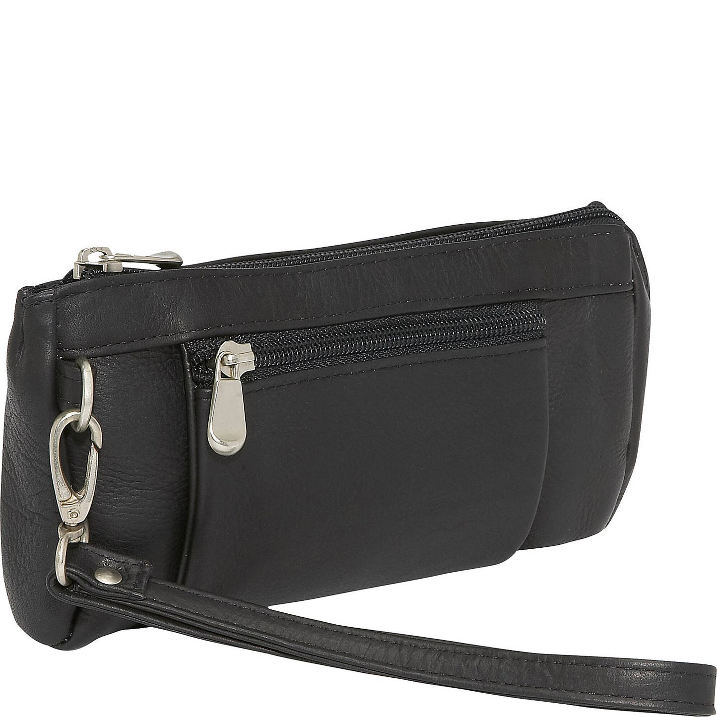 title:Le Donne Leather Large Wristlet Wallet;color:BLACK