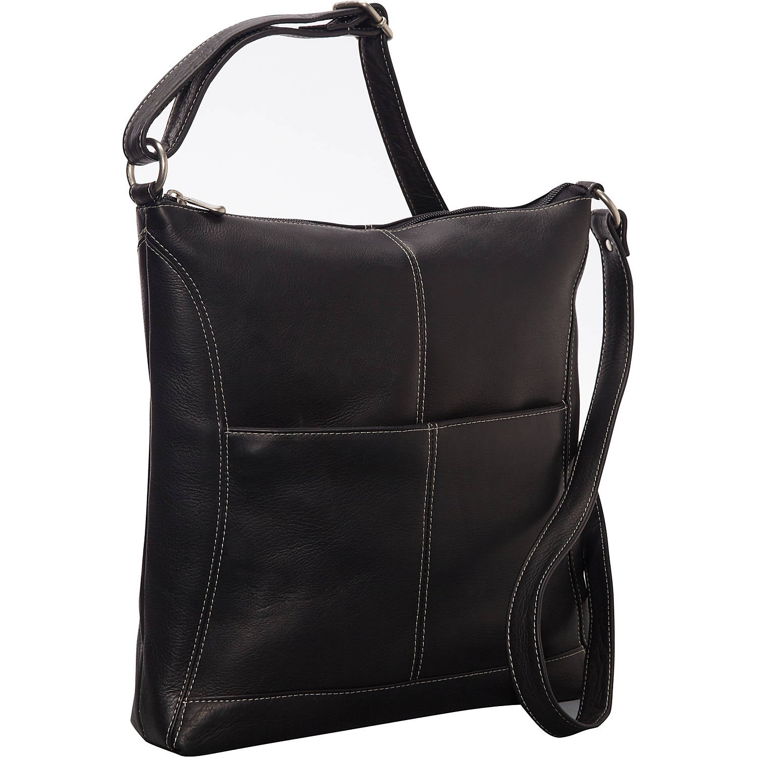 title:Le Donne Leather Easy Slip Crossbody Shoulder Bag;color:BLACK