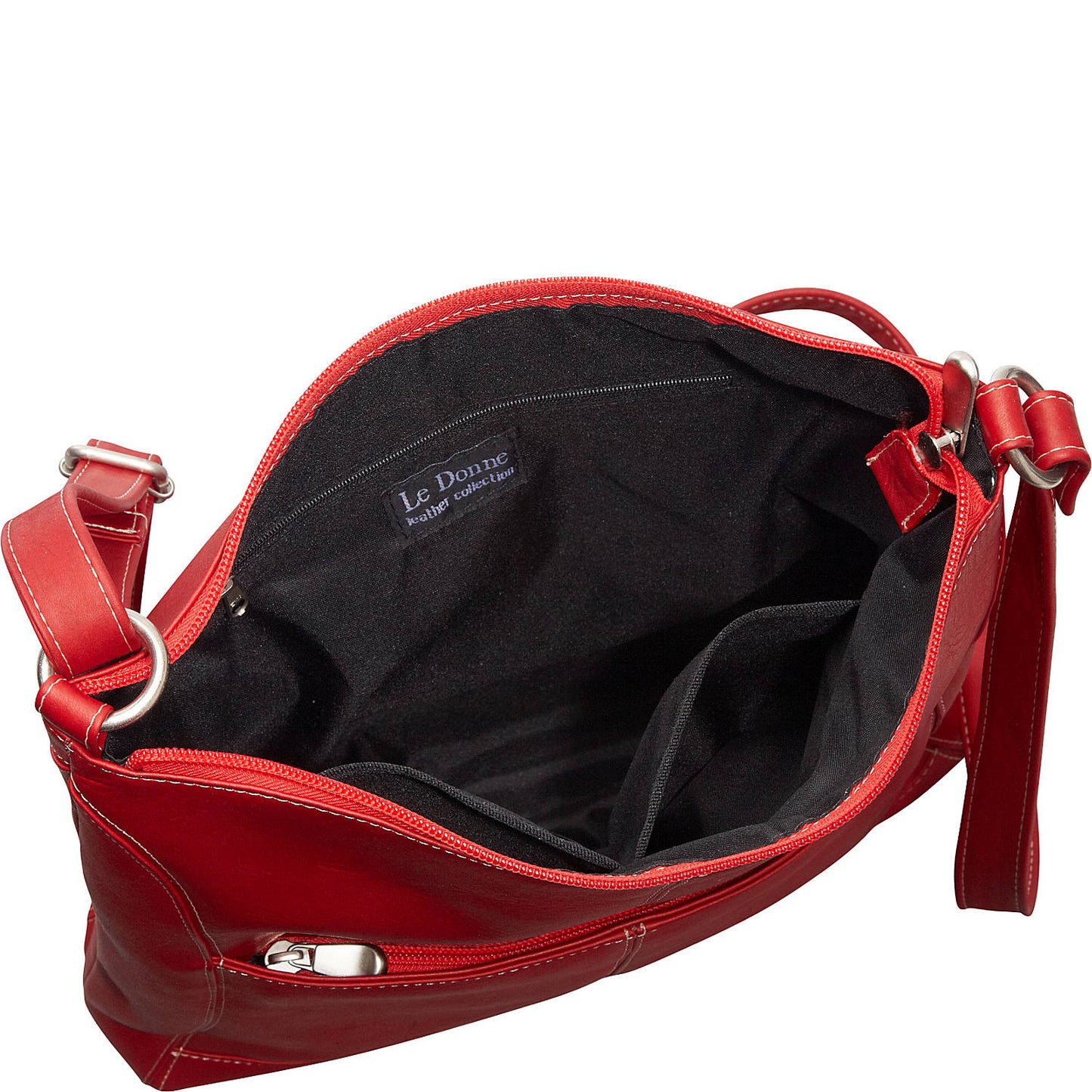 title:Le Donne Leather Easy Slip Crossbody Shoulder Bag;color:RED