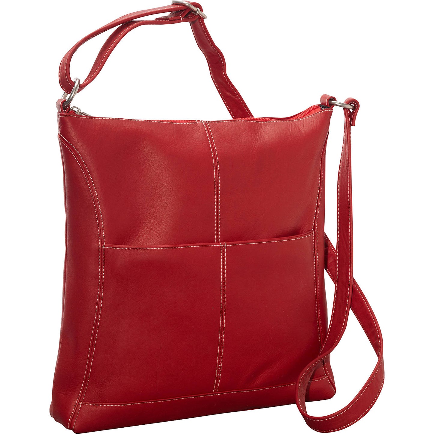 title:Le Donne Leather Easy Slip Crossbody Shoulder Bag;color:RED