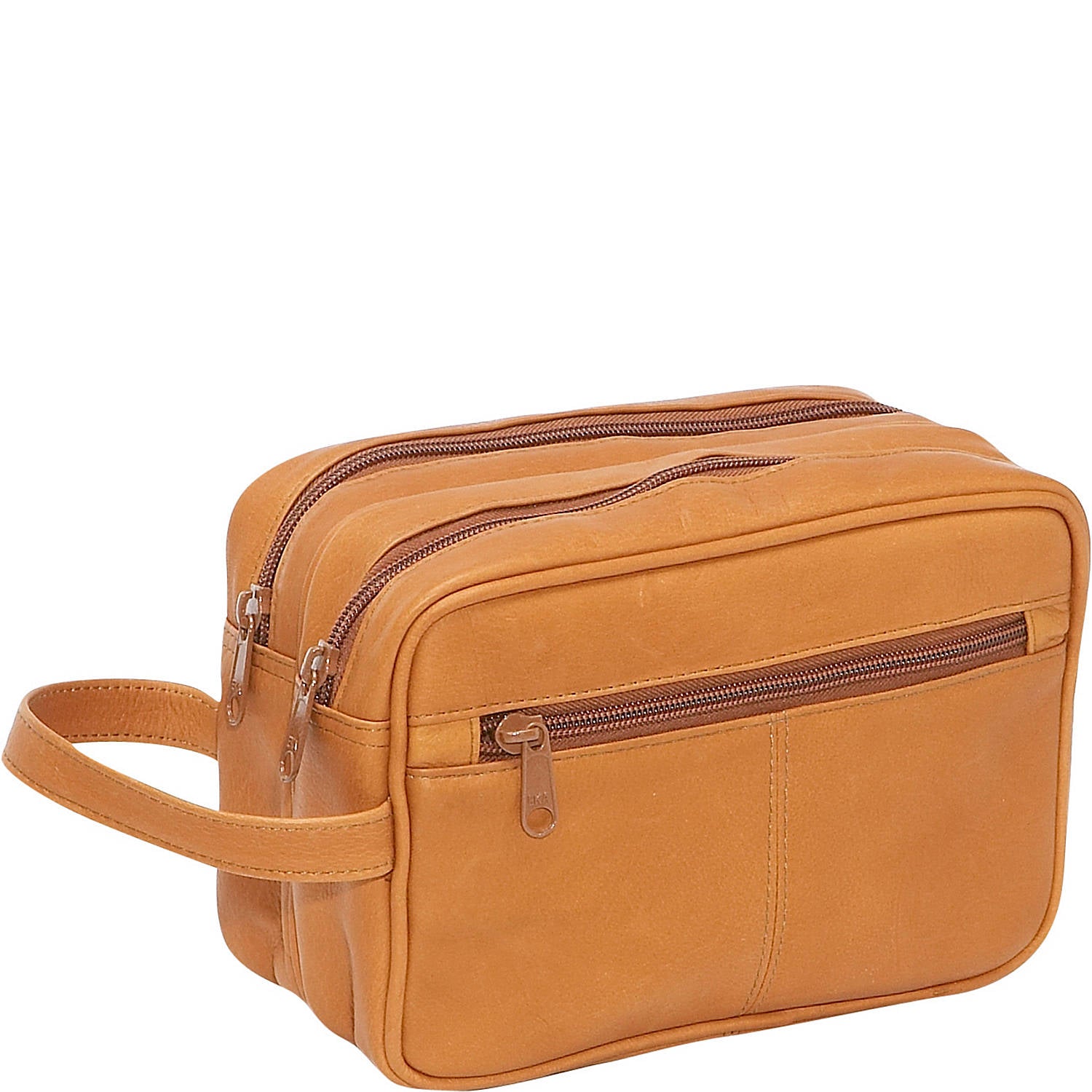 title:Le Donne Leather Classic Toiletry Bag;color:TAN