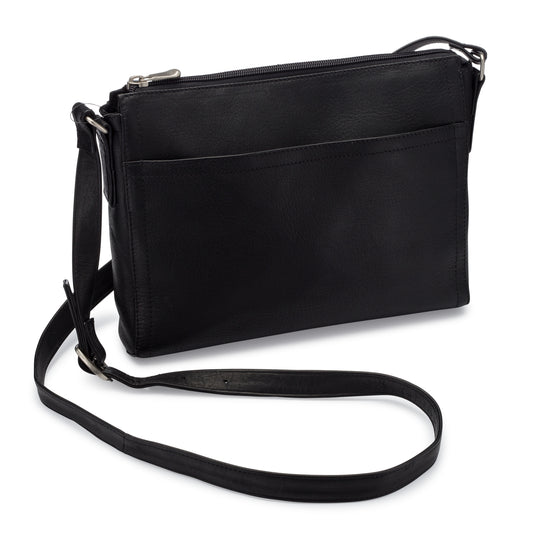 title:Le Donne Leather Finte Crossbody;color:BLACK