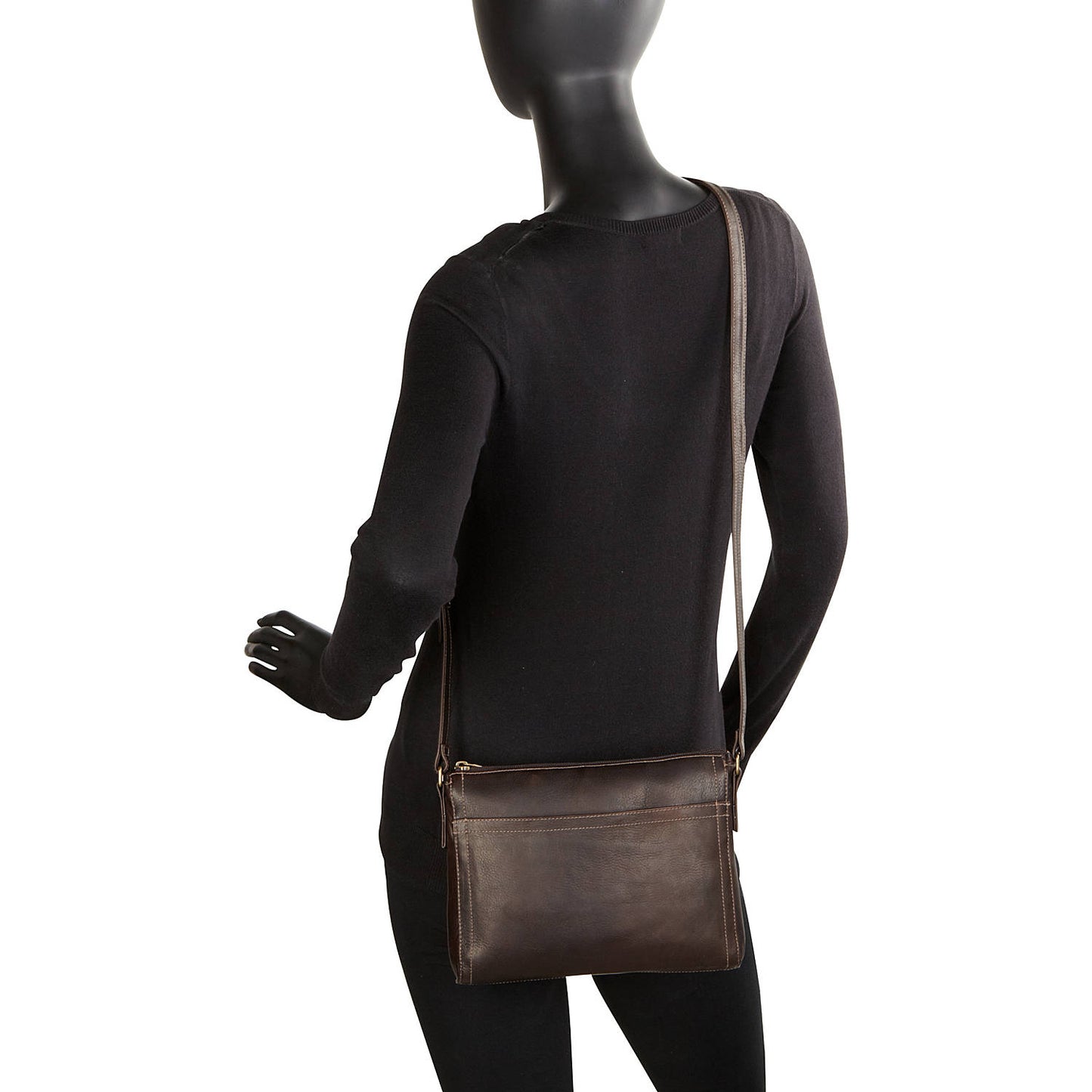 title:Le Donne Leather Finte Crossbody;color:CAFE