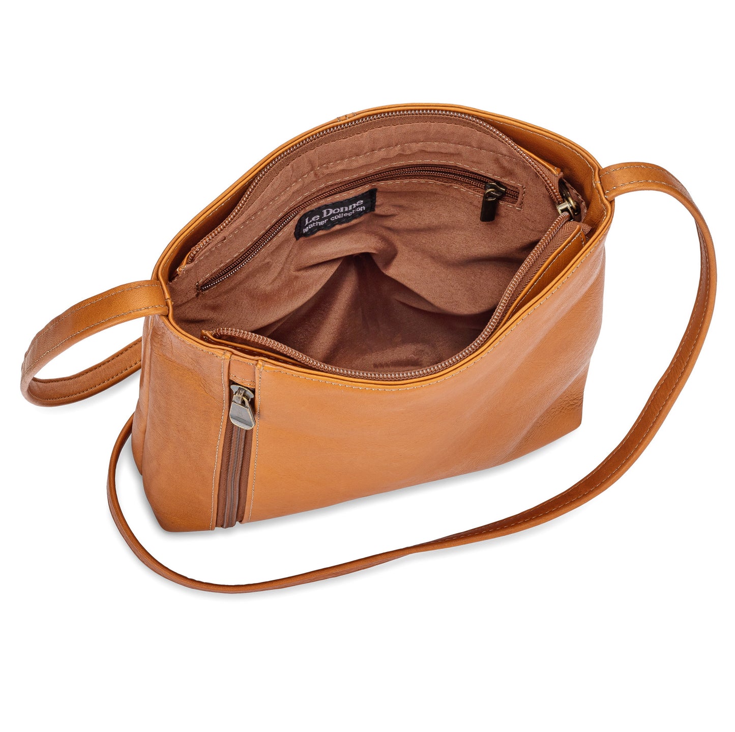 title:Le Donne Leather Hannah Crossbody;color:TAN