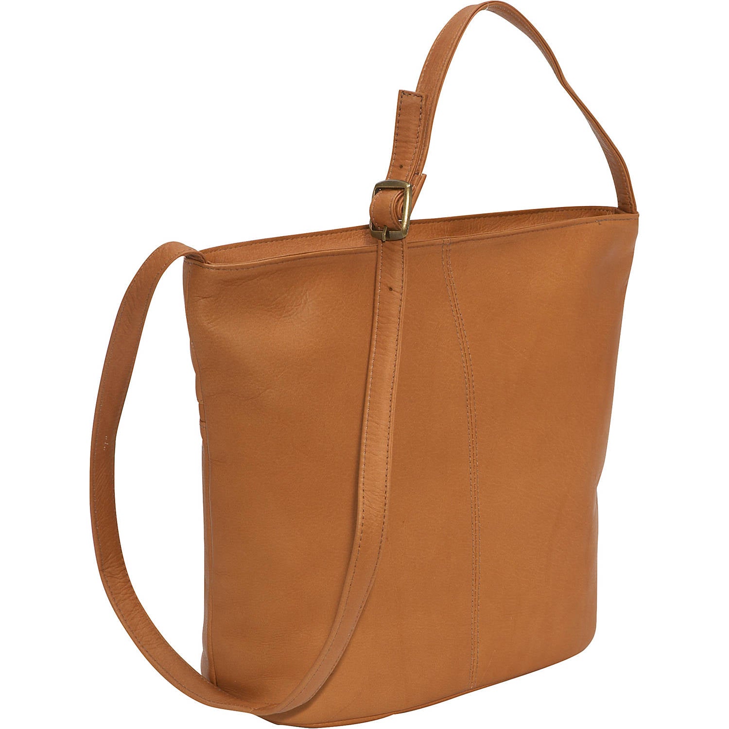 title:Le Donne Leather Bucket Shoulder Bag;color:TAN