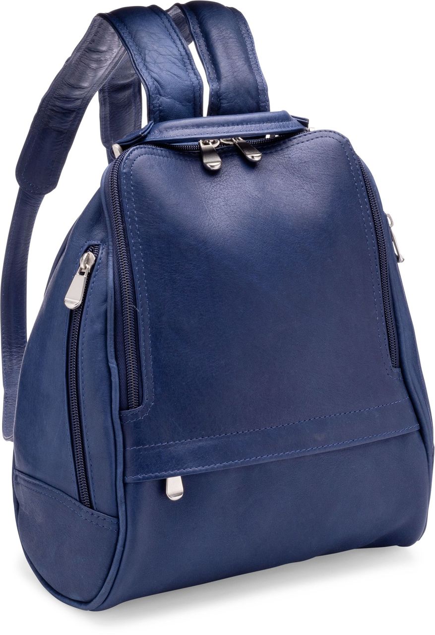 title:Le Donne Leather U Zip Mid Size Women's Backpack;color:NAVY