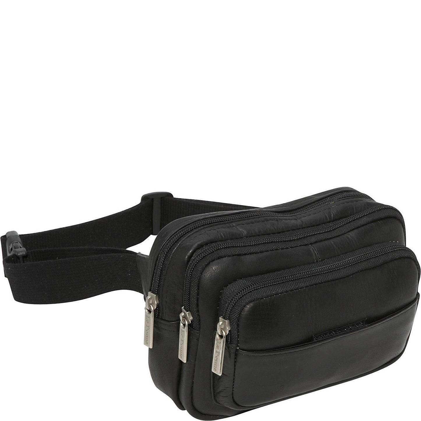 title:Le Donne LeatherFour Compartment Waist Bag;color:BLACK