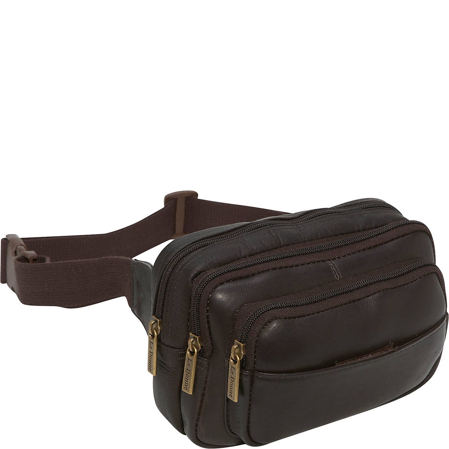 title:Le Donne LeatherFour Compartment Waist Bag;color:CAFE