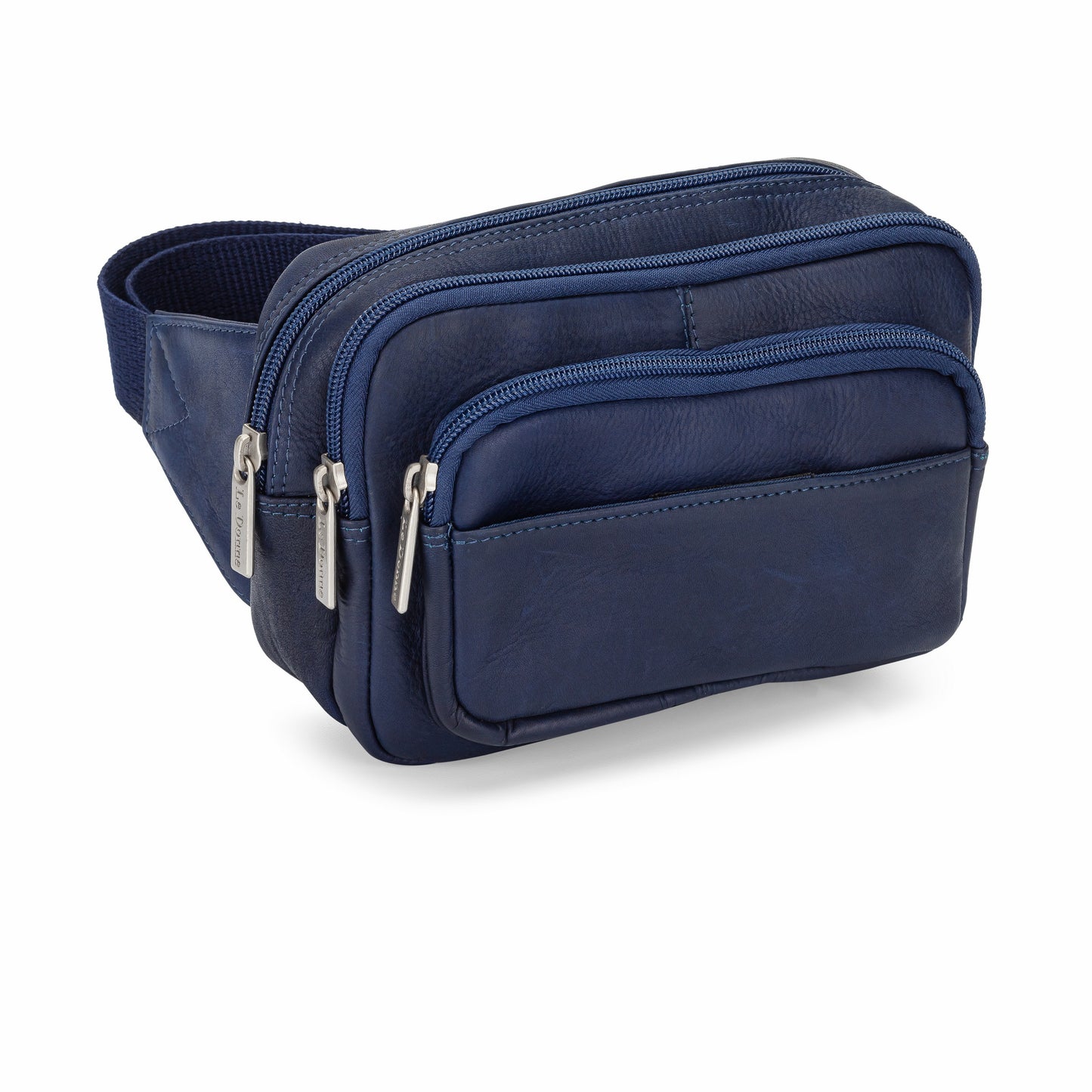 title:Le Donne LeatherFour Compartment Waist Bag;color:NAVY