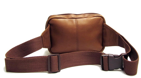 title:Le Donne LeatherFour Compartment Waist Bag;color:TAN