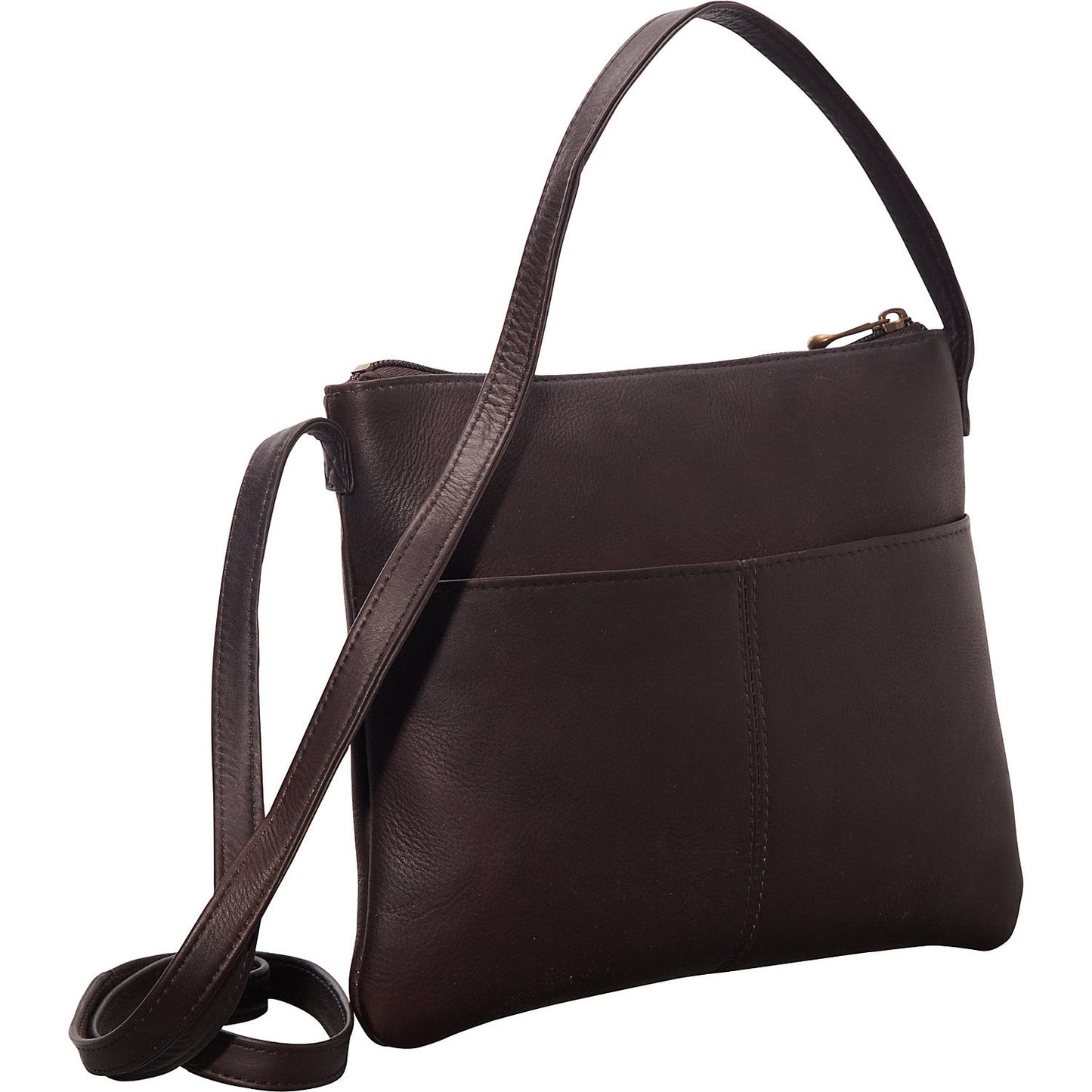 title:Le Donne Leather Half Moon Crossbody;color:CAFE