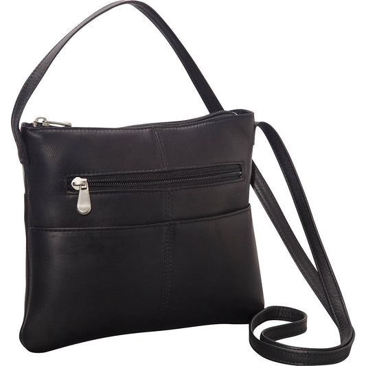 title:Le Donne Leather Three Slip Crossbody Shoulder Bag;color:BLACK