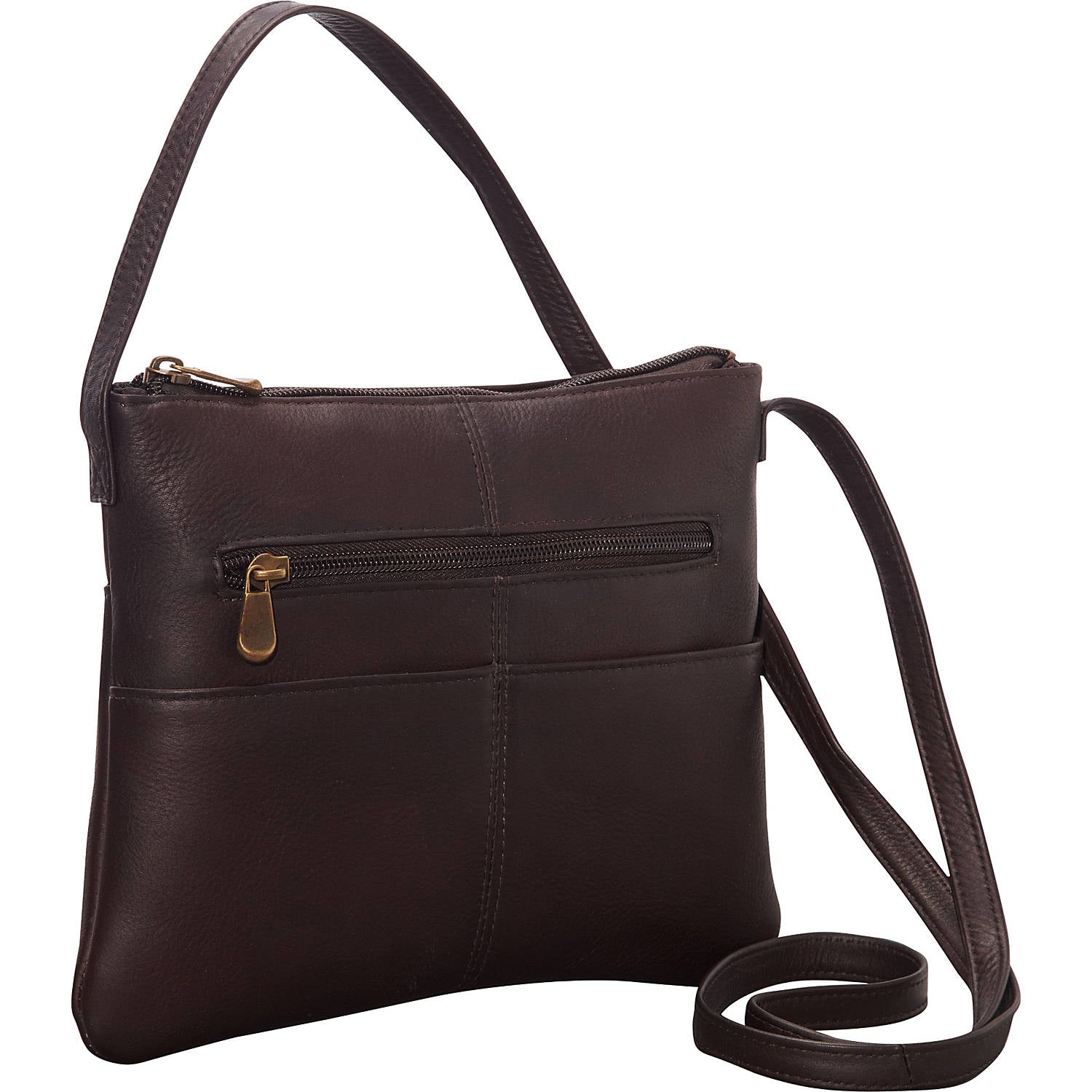 title:Le Donne Leather Half Moon Crossbody;color:CAFE