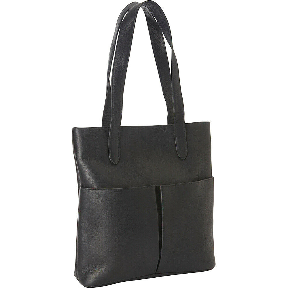 title:Le Donne Leather Destination Tote;color:BLACK