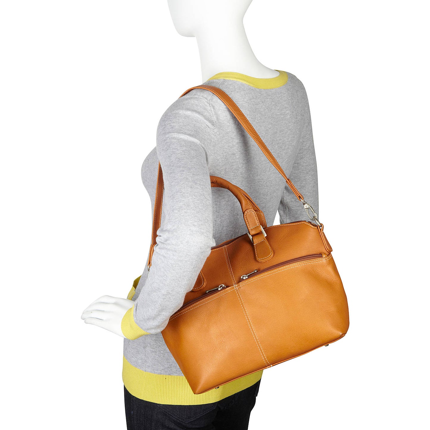 title:Le Donne Leather Classic Satchel;color:TAN