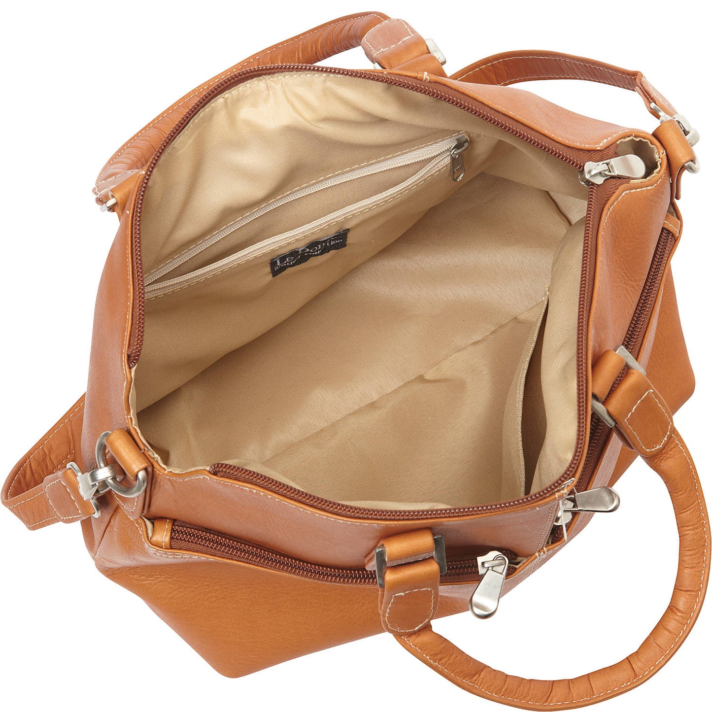 title:Le Donne Leather Classic Satchel;color:TAN