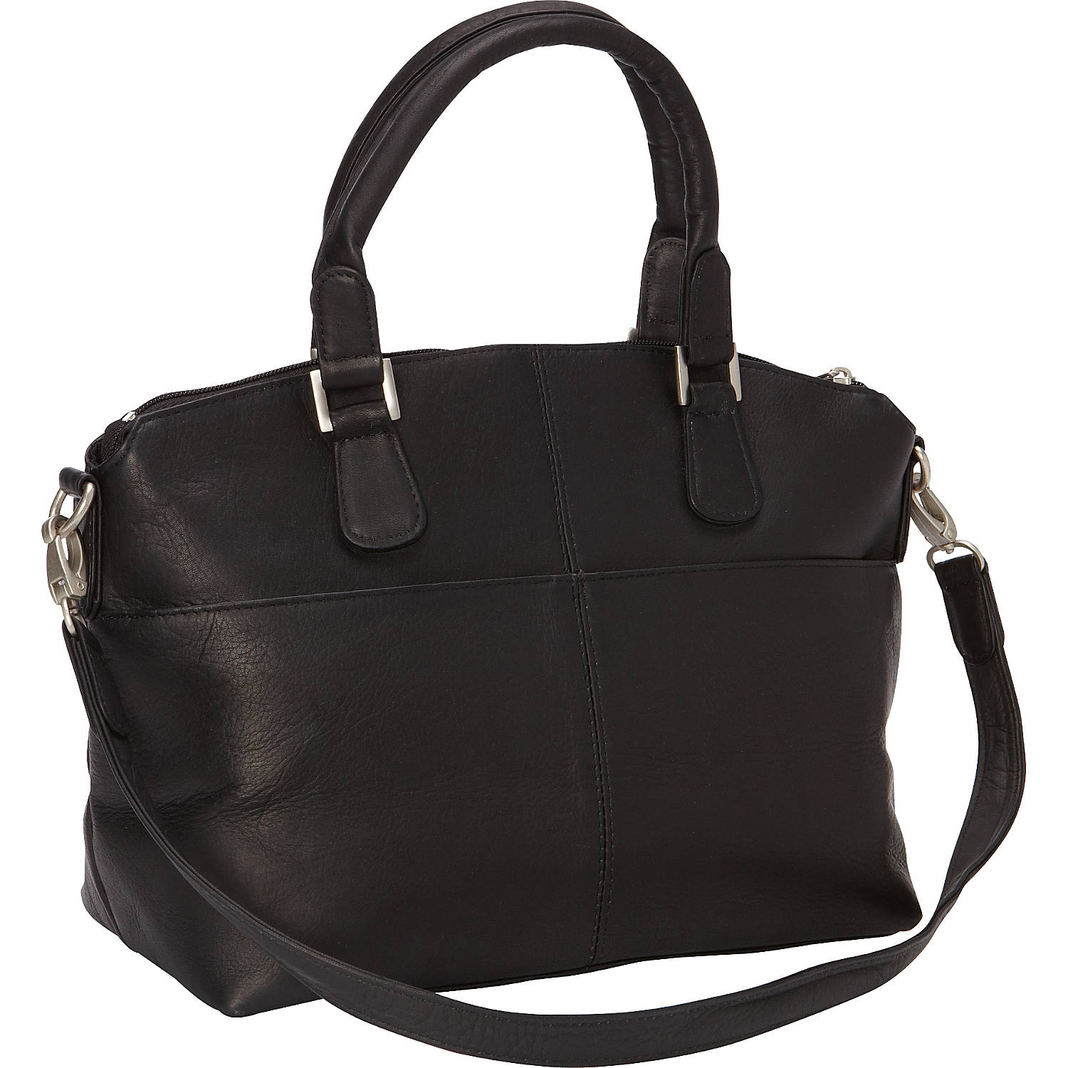 title:Leather Esperanto Satchel;color:Black