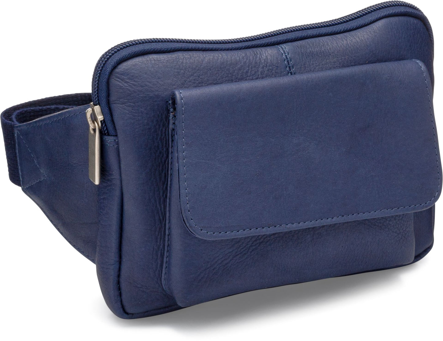 title:Leather Journey Waist Bag;color:Navy