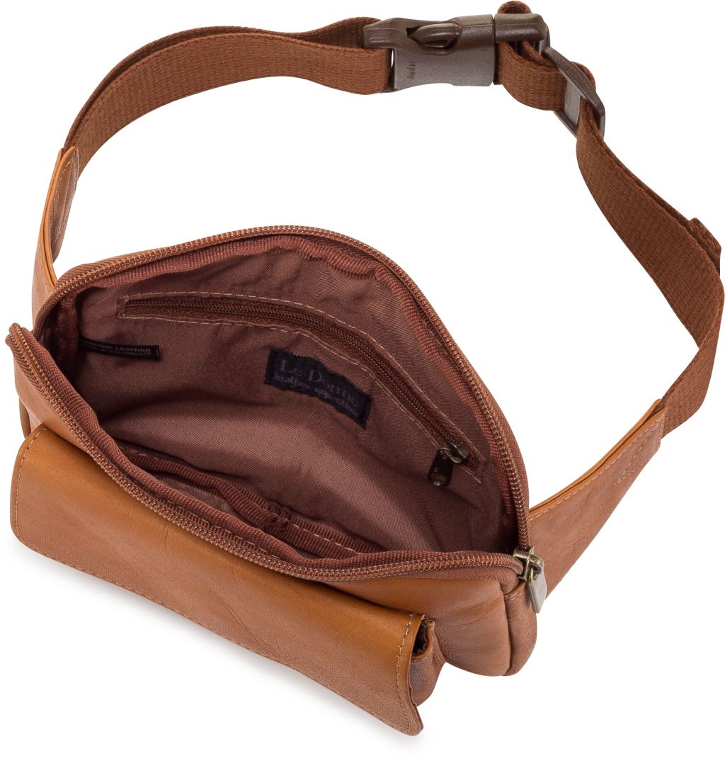 title:Leather Journey Waist Bag;color:Tan