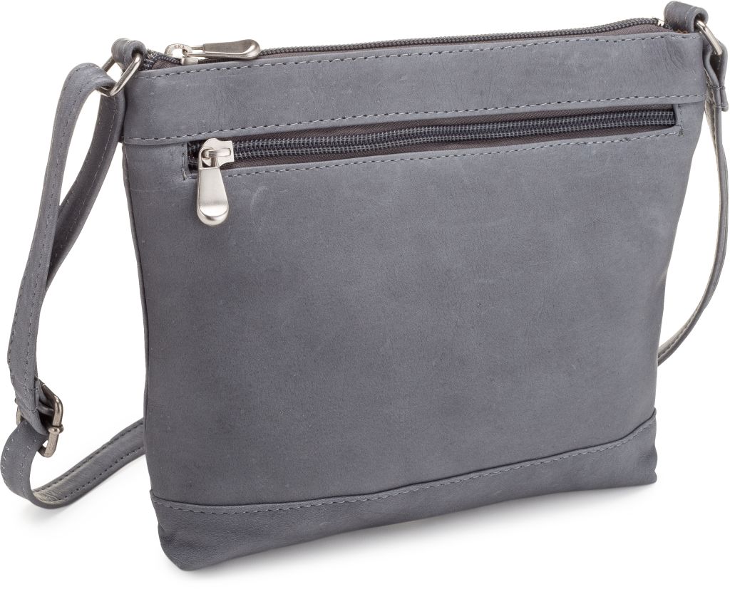 title:Le Donne Leather Savanna Crossbody;color:GRAY