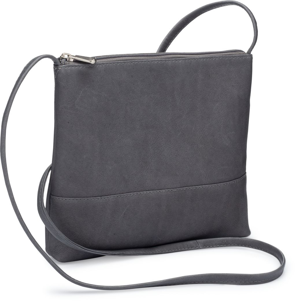 title:Le Donne Leather Carry Along Crossbody;color:GRAY