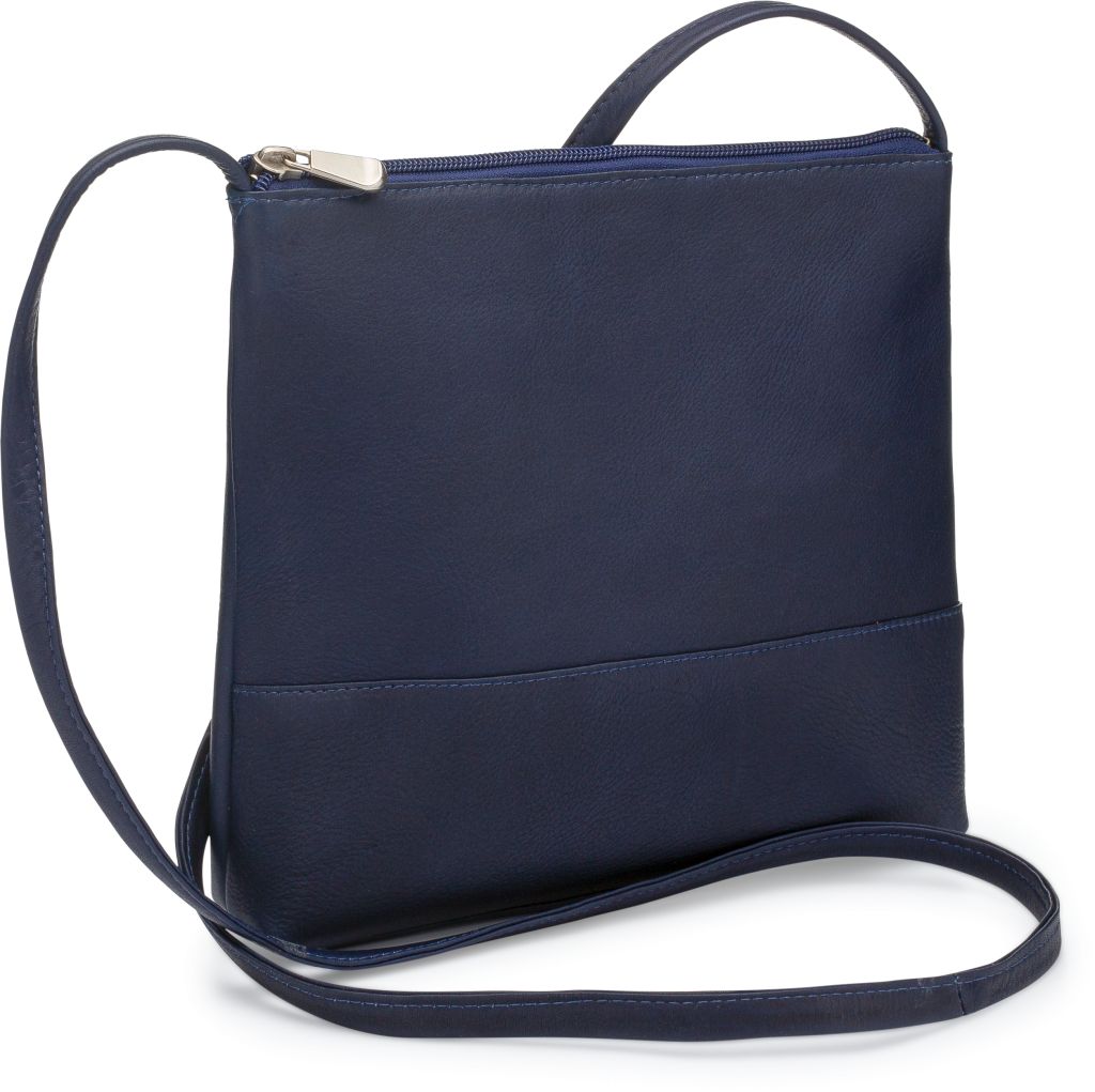 title:Le Donne Leather Carry Along Crossbody;color:NAVY