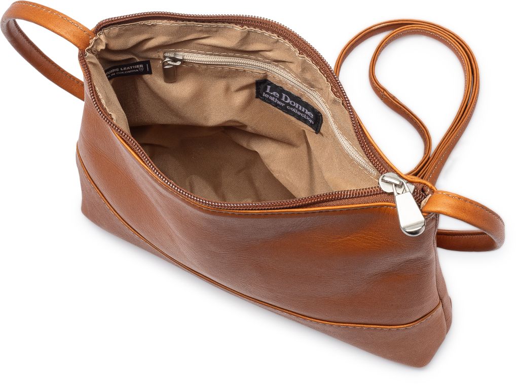 title:Le Donne Leather Carry Along Crossbody;color:TAN