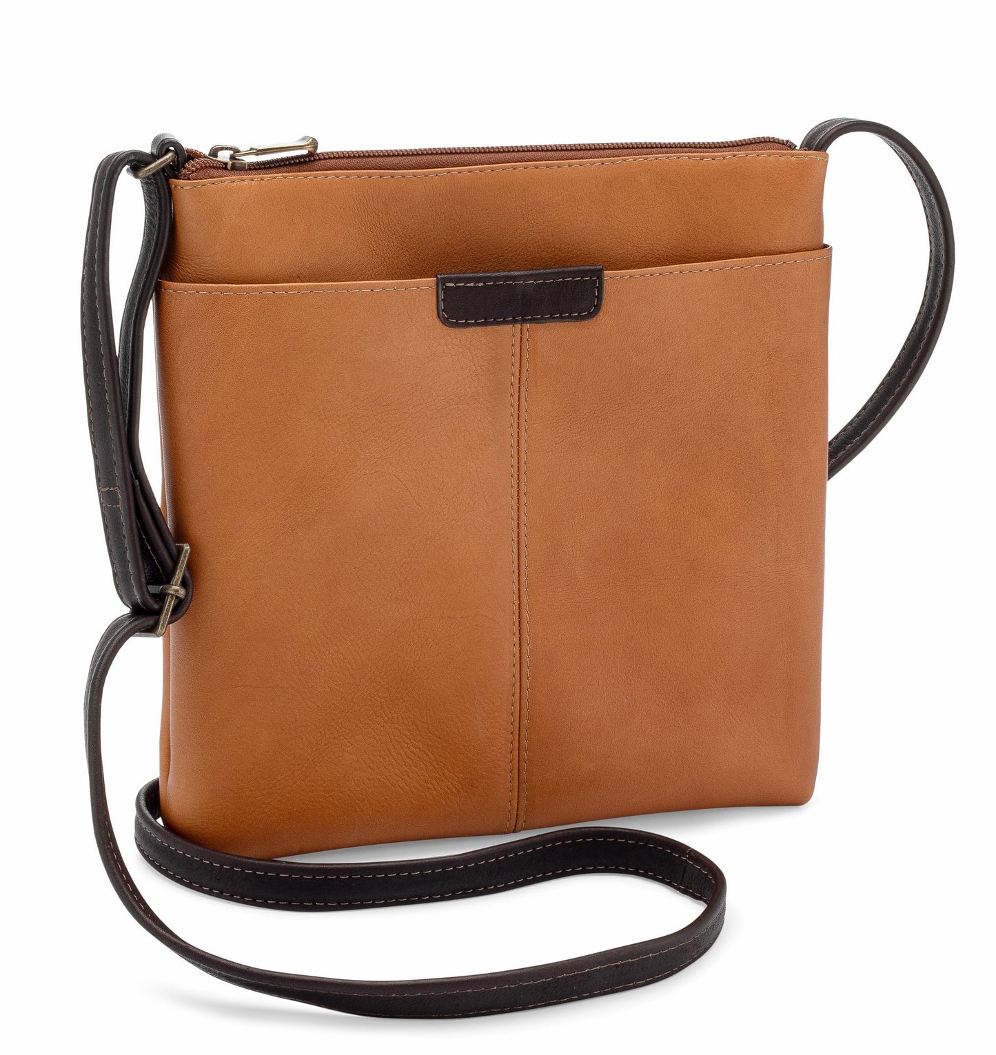 title:Le Donne Leather Cora Slip Pocket Crossbody;color:TAN/CAFÉ