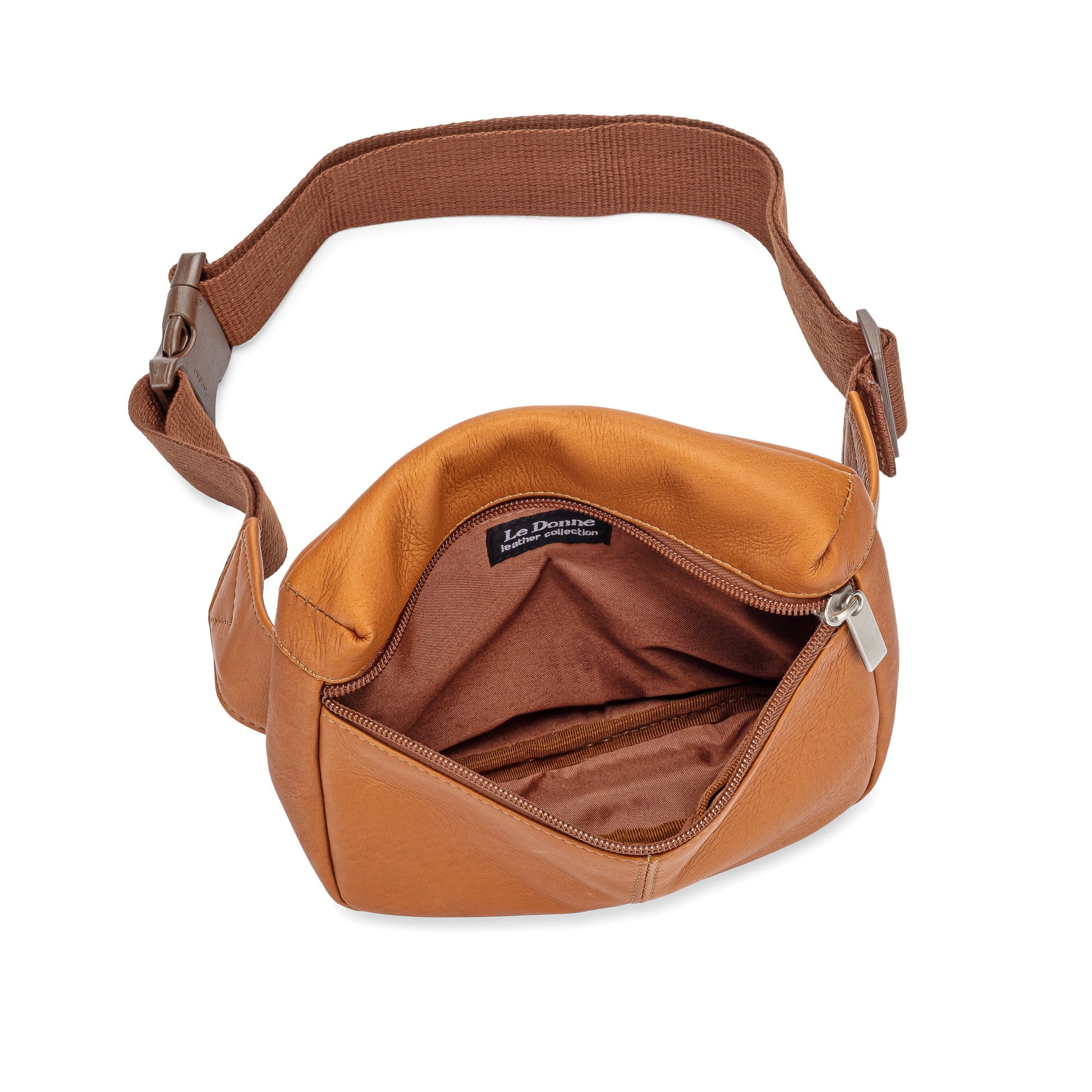 title:Le Donne Leather Switchback Waistbag;color:TAN