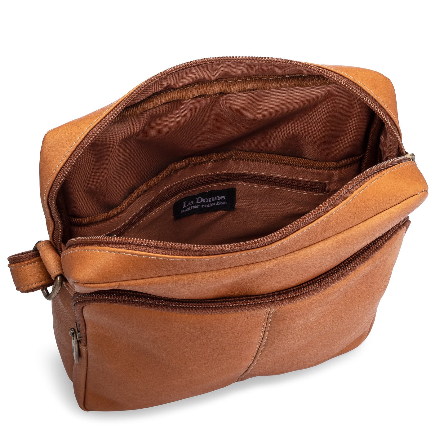 title:Le Donne Leather Multi Pocket Mens Bag;color:CAFE