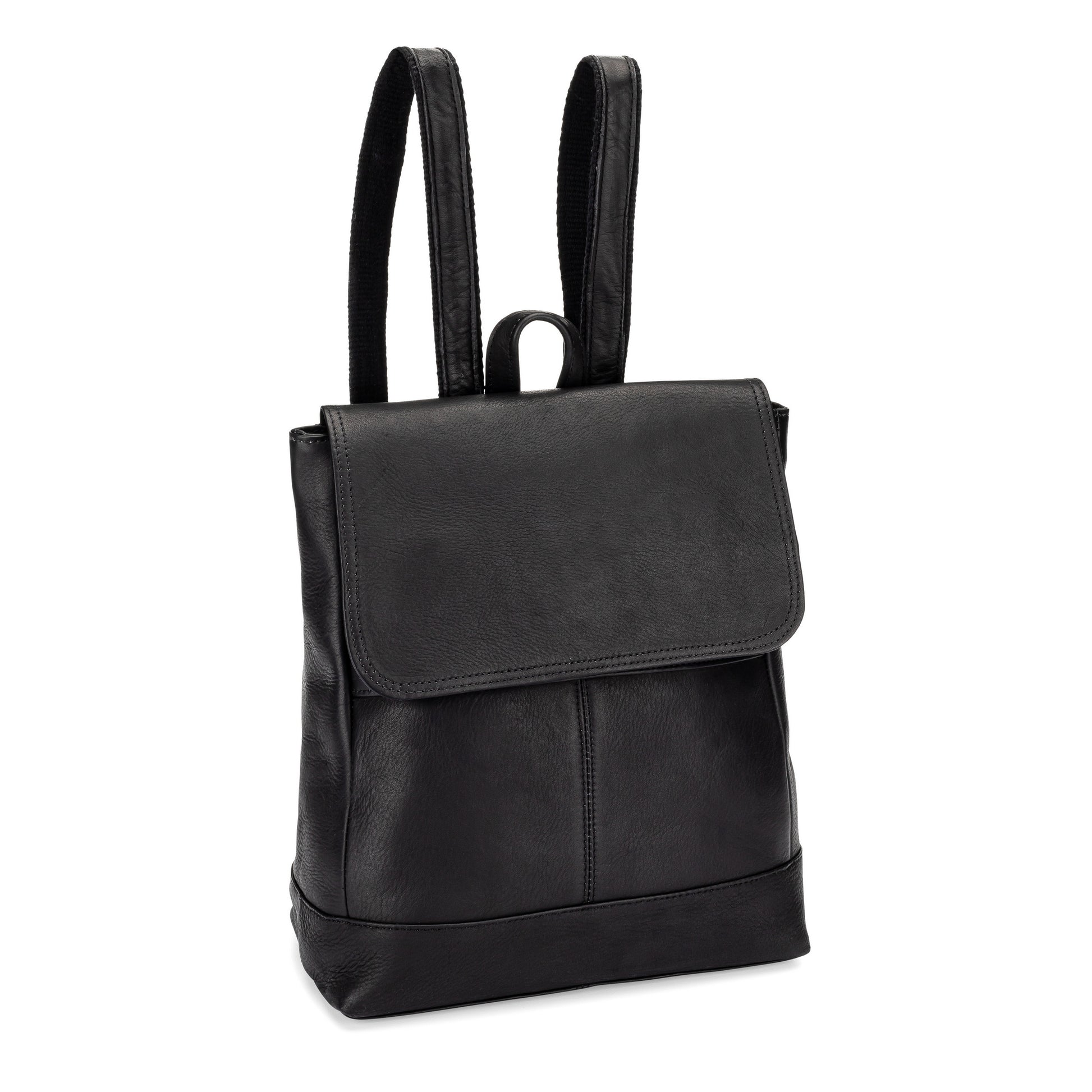 title:Leather Luna Backpack;color:Black