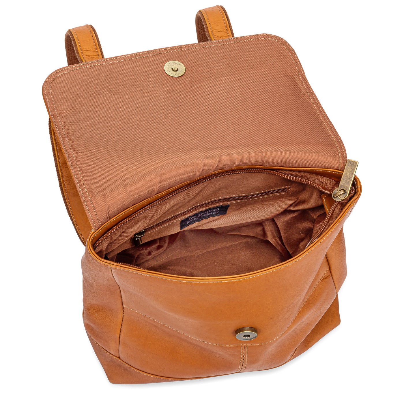 title:Leather Luna Backpack;color:Cafe