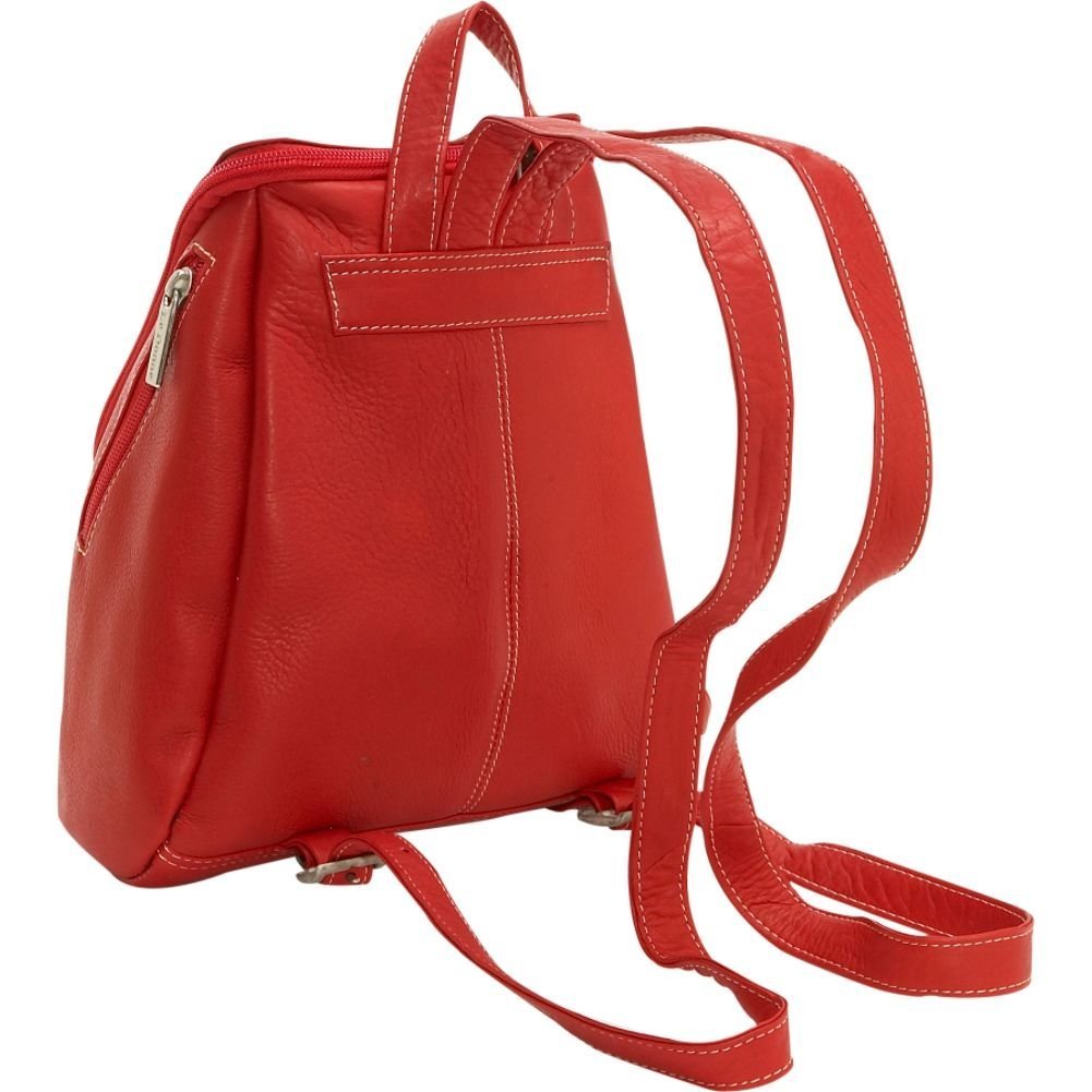 title:Leather U-Zip Mini Backpack;color:Red