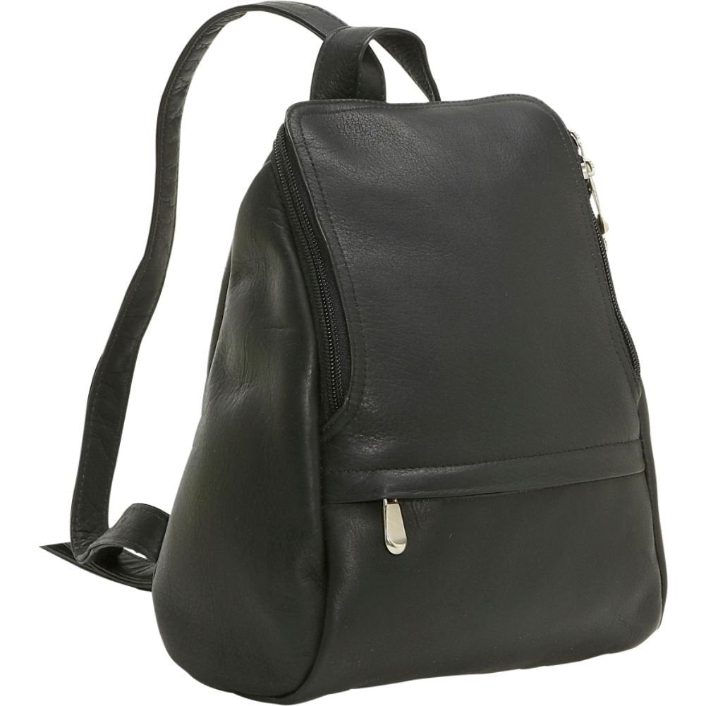 title:Leather U-Zip Mini Backpack;color:Black