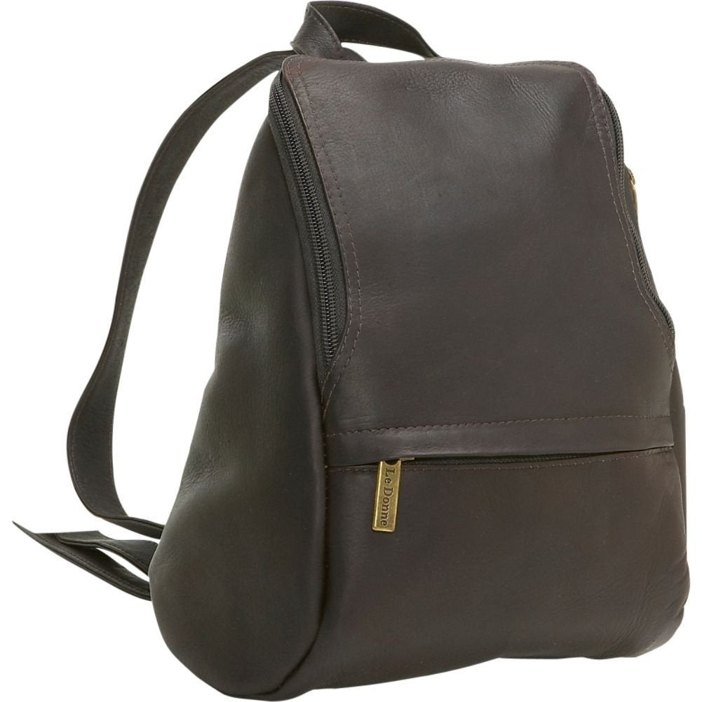 title:Leather U-Zip Mini Backpack;color:Cafe