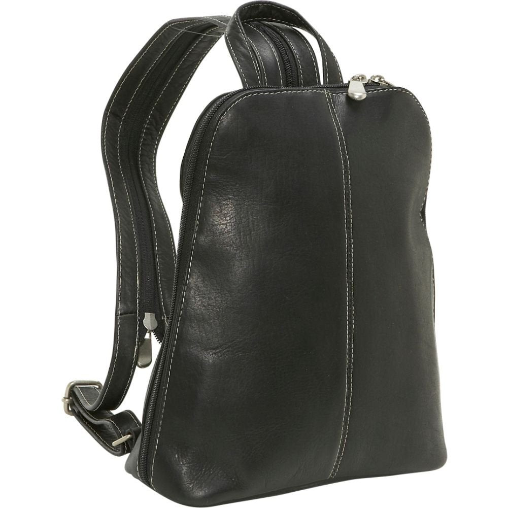 title:Le Donne Leather U-Zip Women's Sling/Backpack;color:BLACK