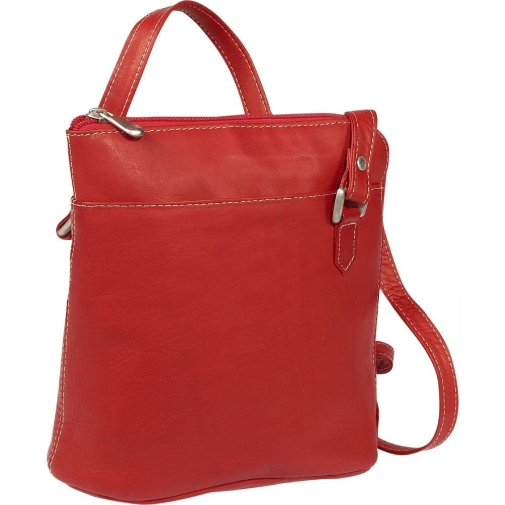 title:Le Donne Leather L-Zip Crossbody Shoulder Bag;color:RED