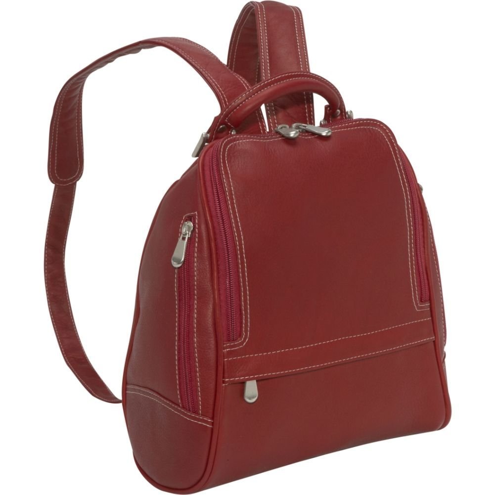 title:Le Donne Leather U Zip Mid Size Women's Backpack;color:RED