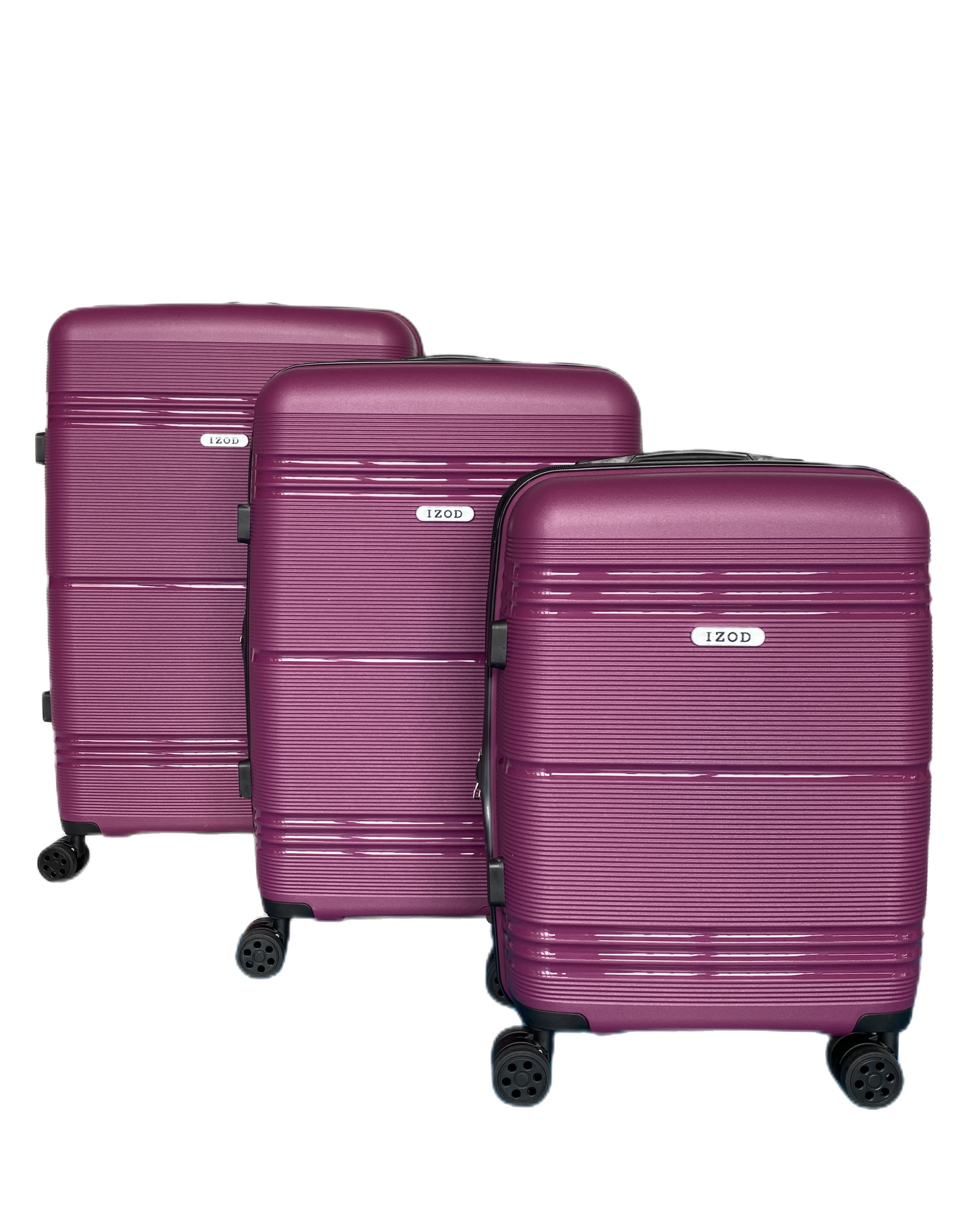 IZOD Legna Polycarbonate Hard shell Expandable Lightweight 360 Dual Spinning Wheels Combo Lock 28", 24", 20" 3 Piece Luggage Set