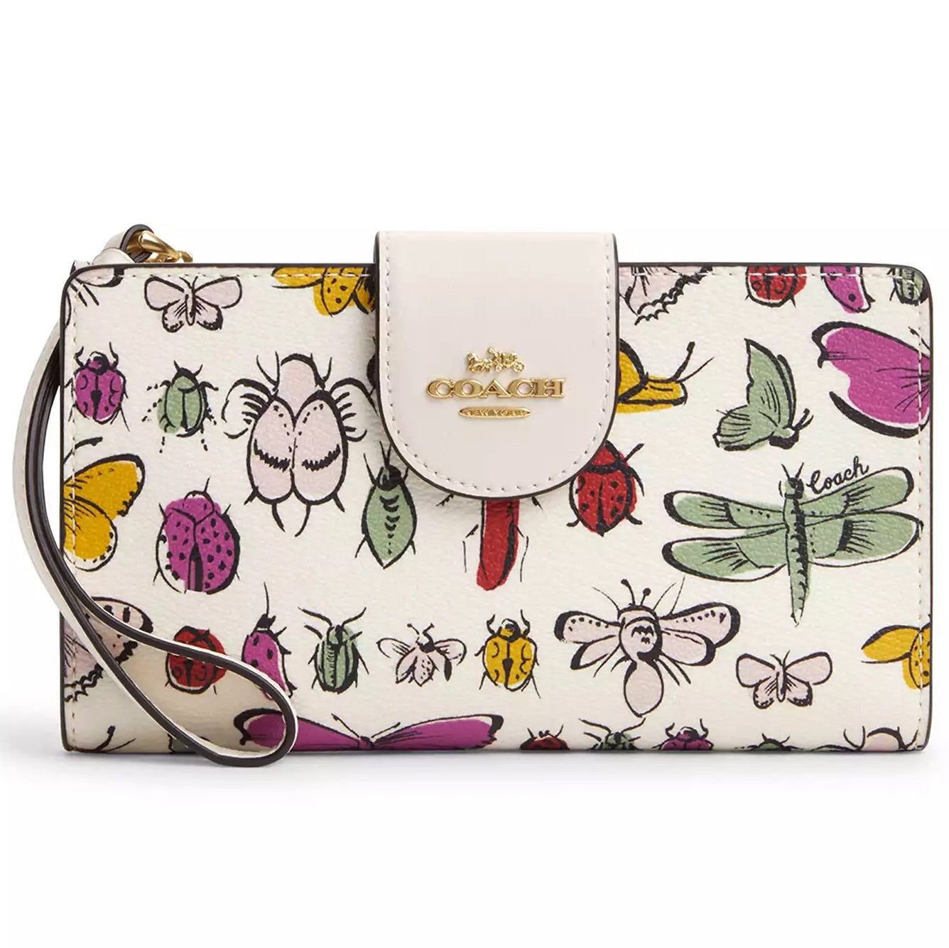 title:Coach Women's Phone Wallet With Creature Print;color:Chalk Multi