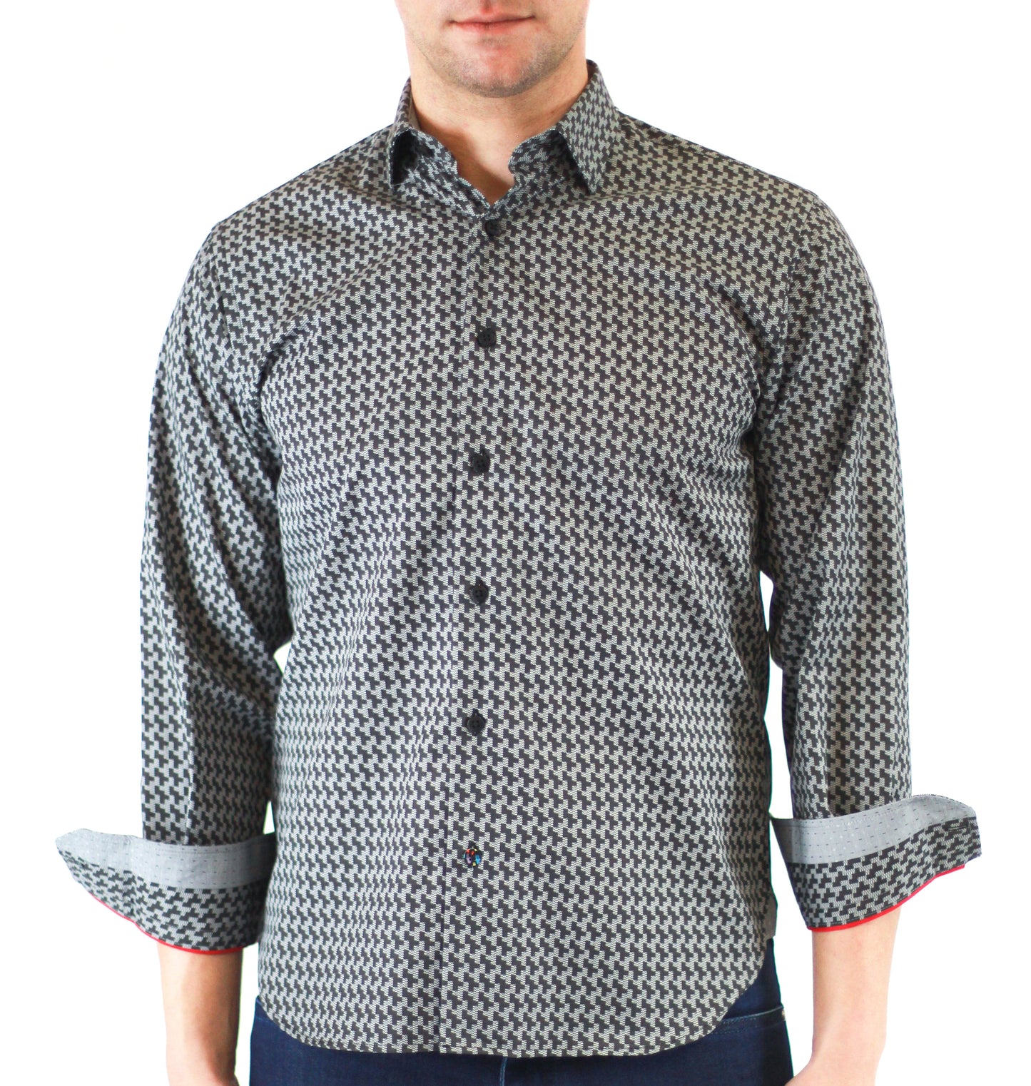 Charcoal Grey with Black Jumbo Houndstooth (Big & Tall)