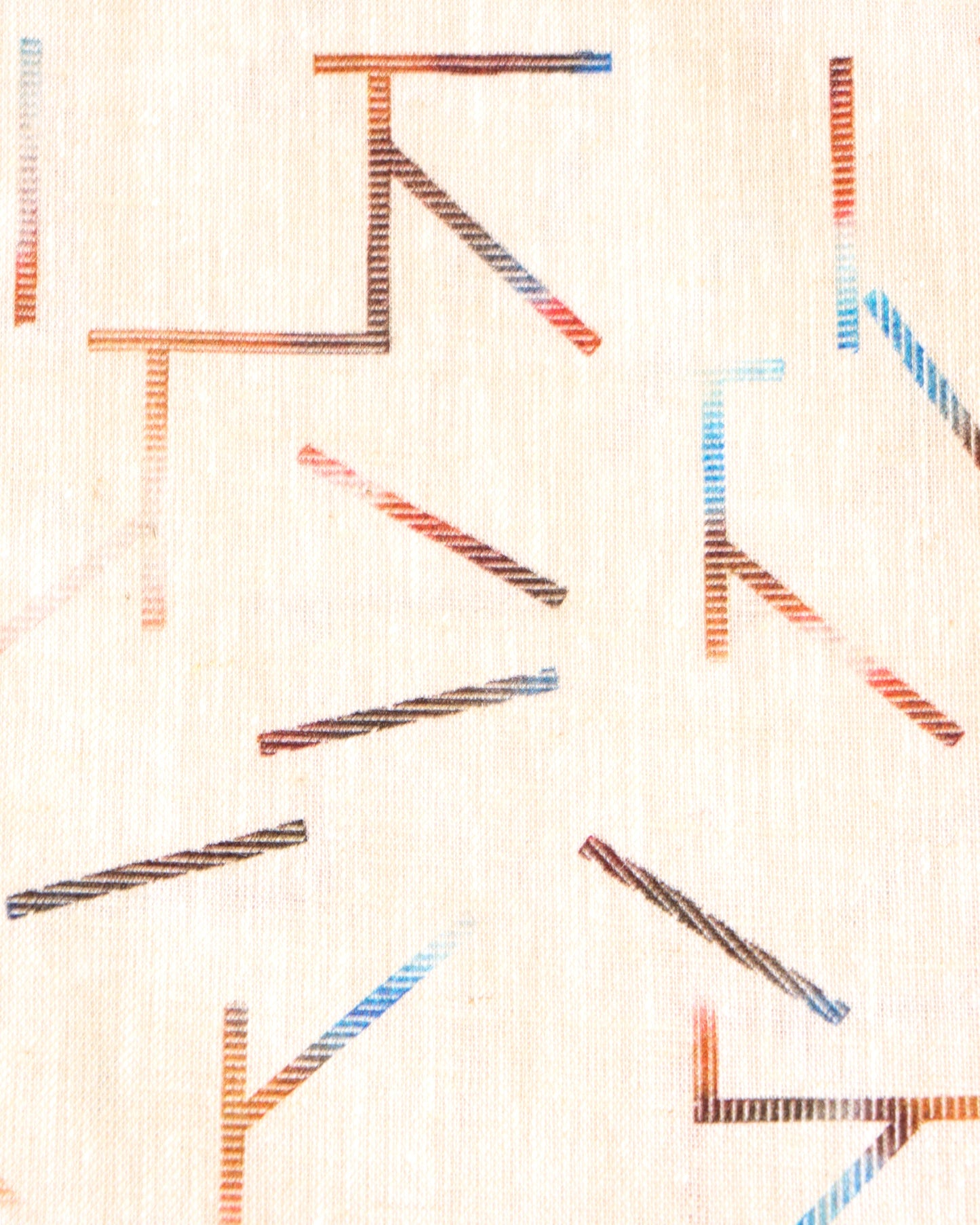 Tan with Gradient Blue, Orange and Red Lines