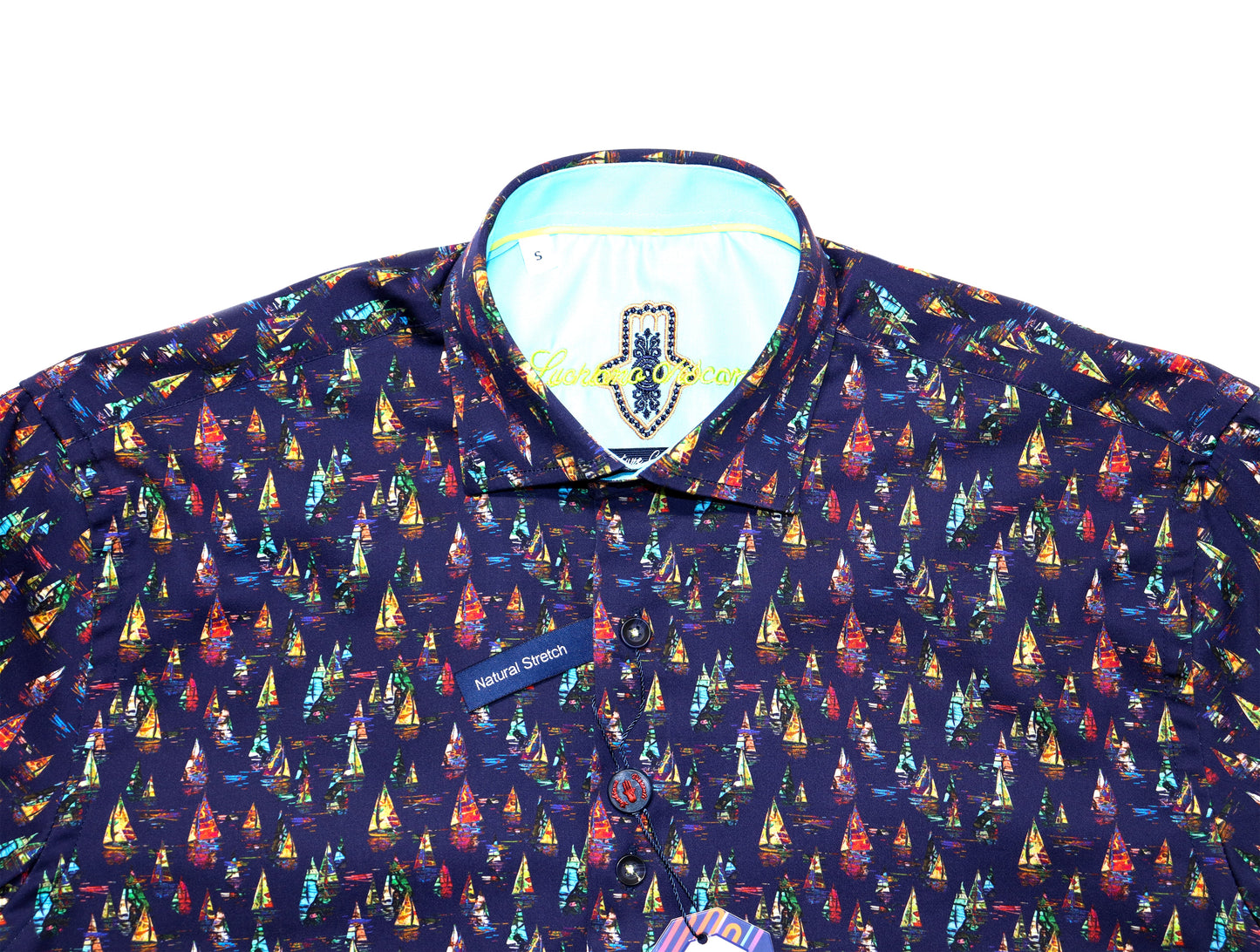 Navy with Multicolor Sailboats