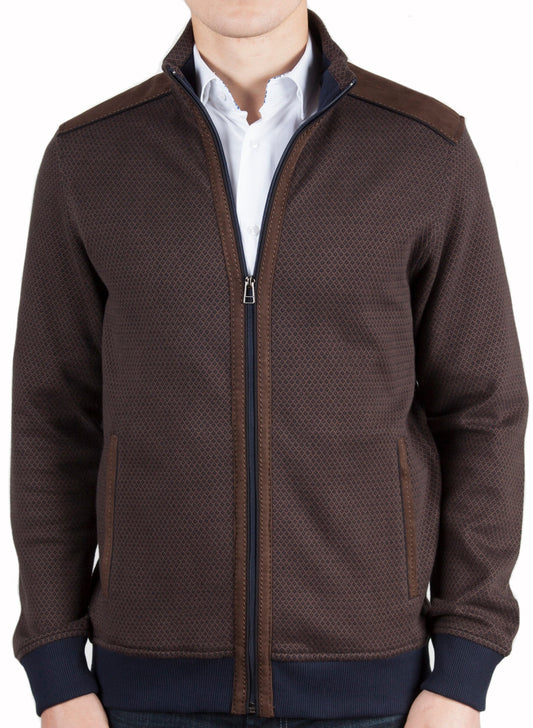 Brown Knit Zip Up