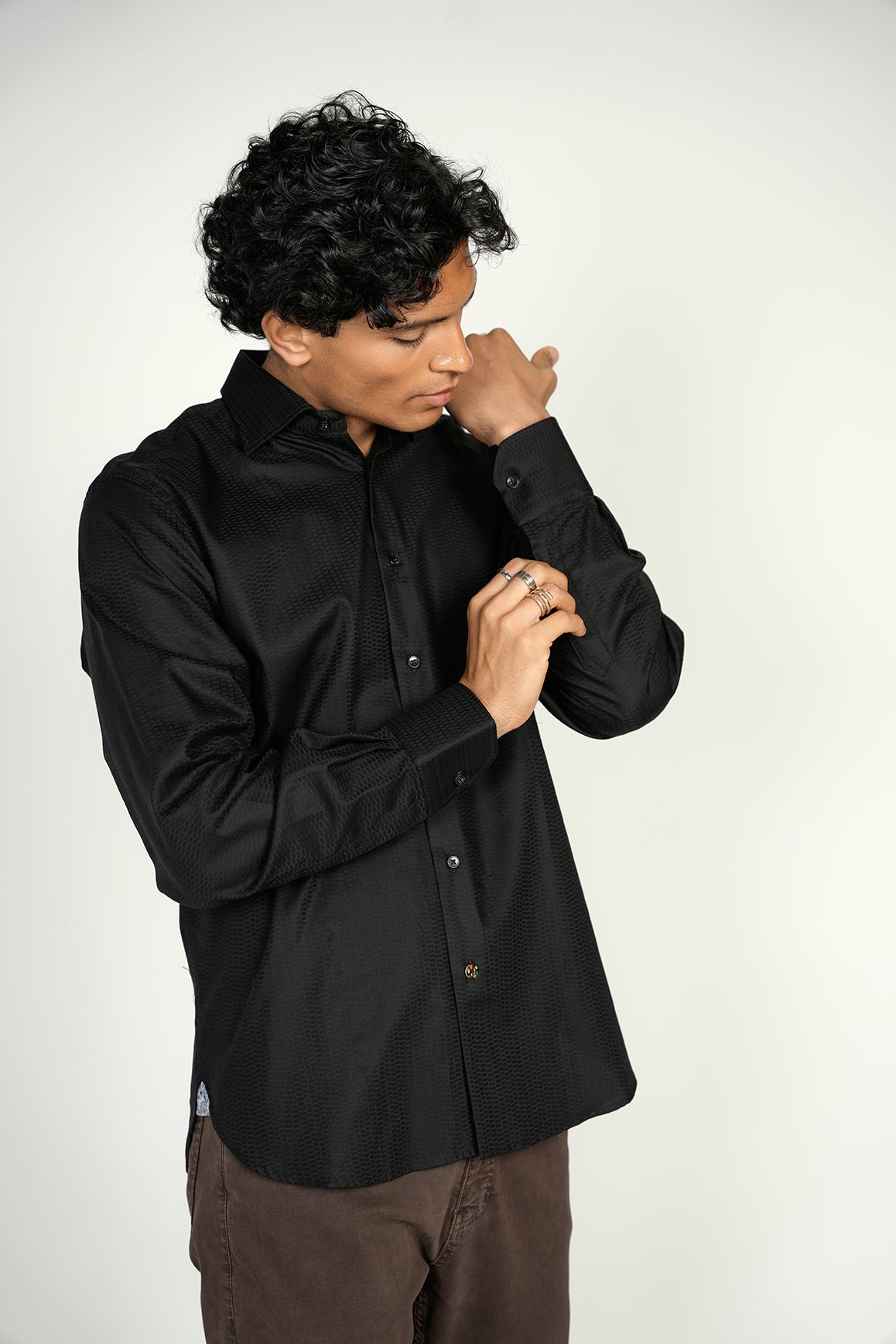 Black Jacquard Shirt Signature Collection