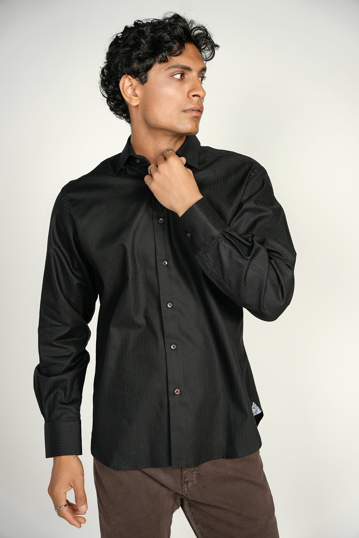 Black Jacquard Shirt Signature Collection