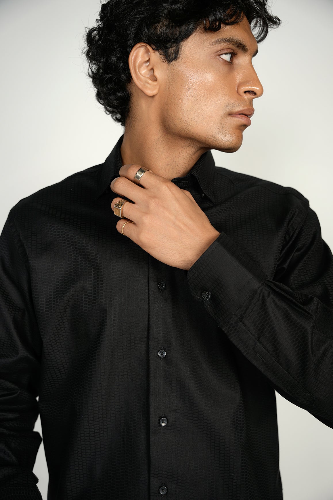 Black Jacquard Shirt Signature Collection