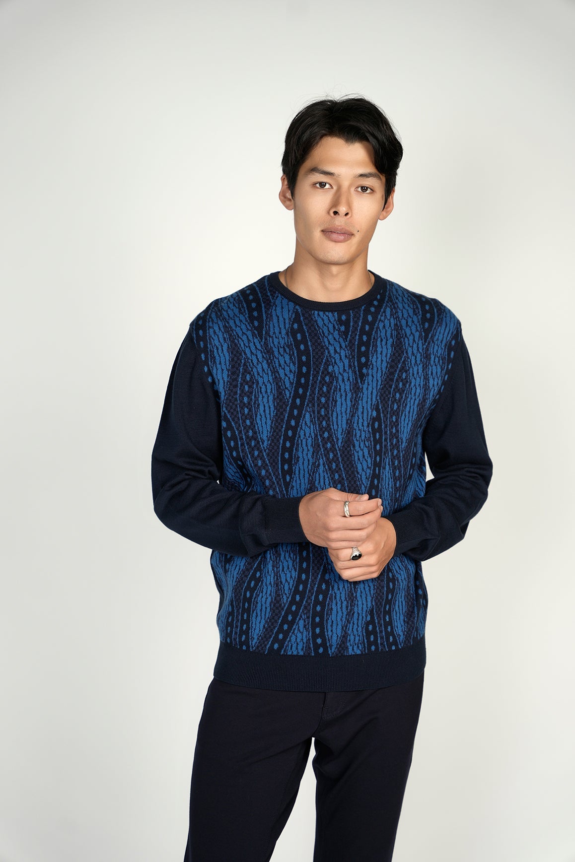 Multi Navy Crewneck