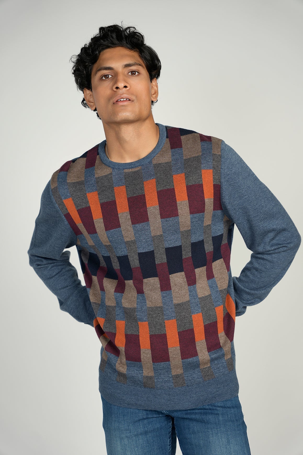 Melange Indigo Crewneck